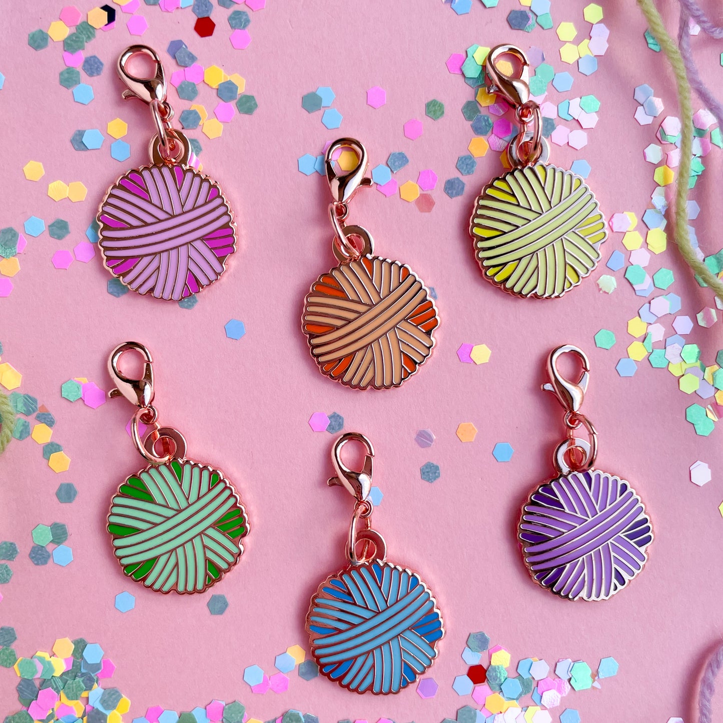 Pastel Rainbow Yarn Ball Progress Keepers - Ready to Ship