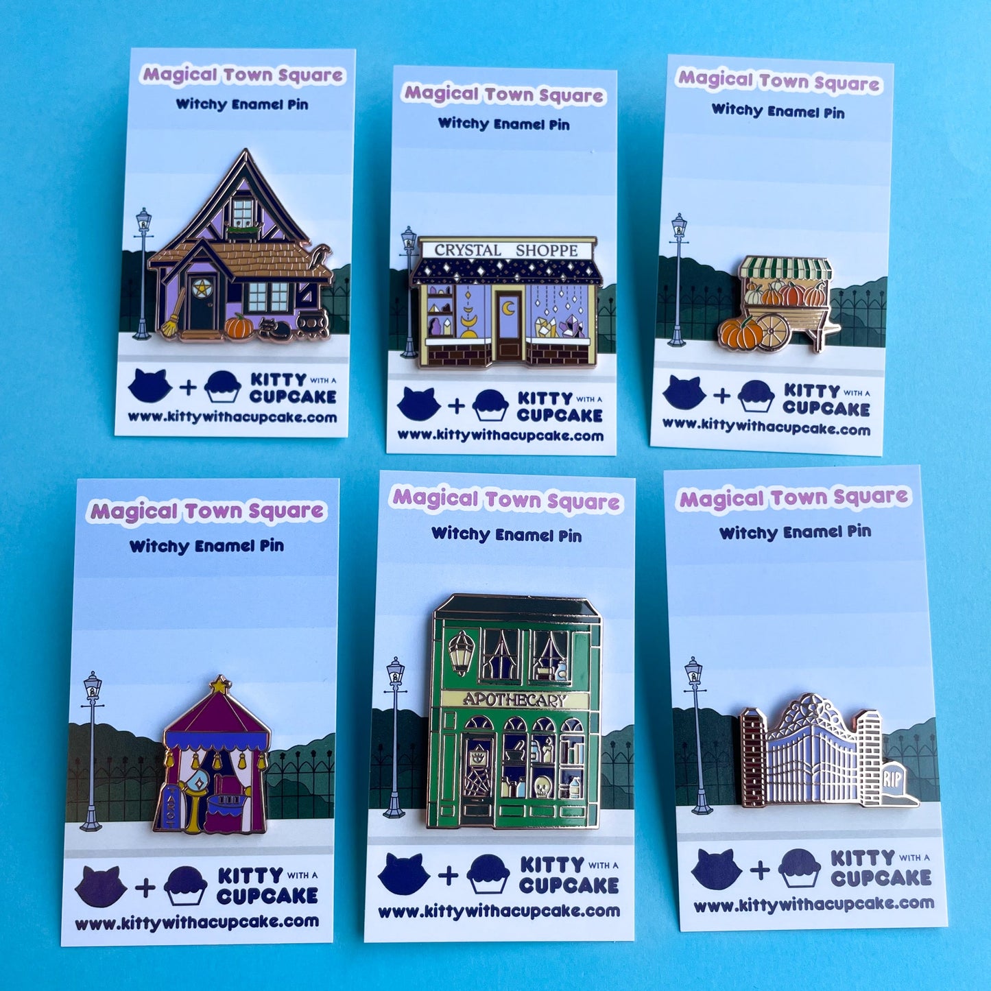 Magical Town Square Enamel Pin Full Set