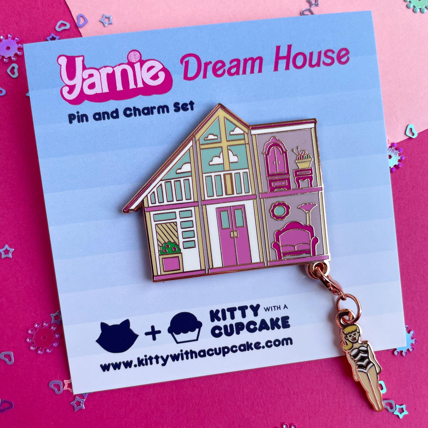 Yarnie's Dream House Enamel Pin Set - Includes "Original Yarnie" Charm