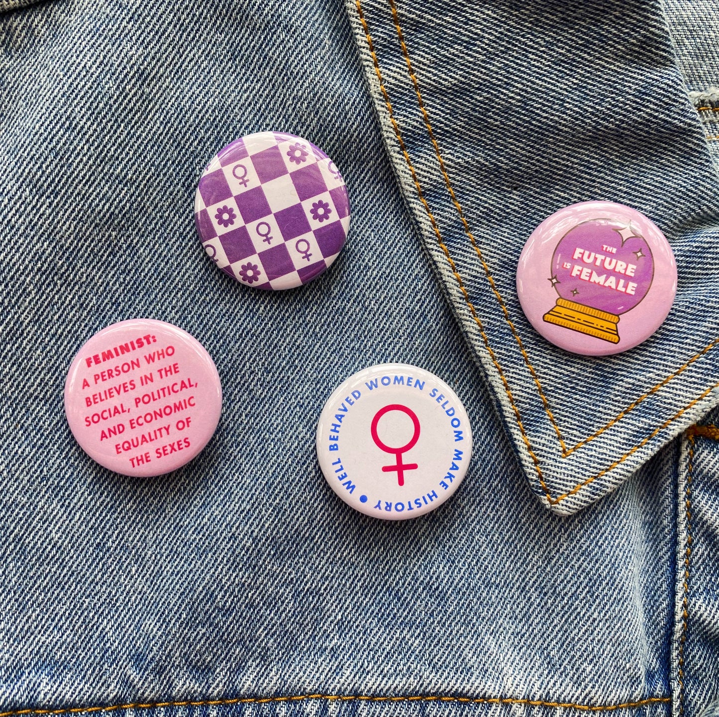 Girl Power Buttons - Assorted Designs