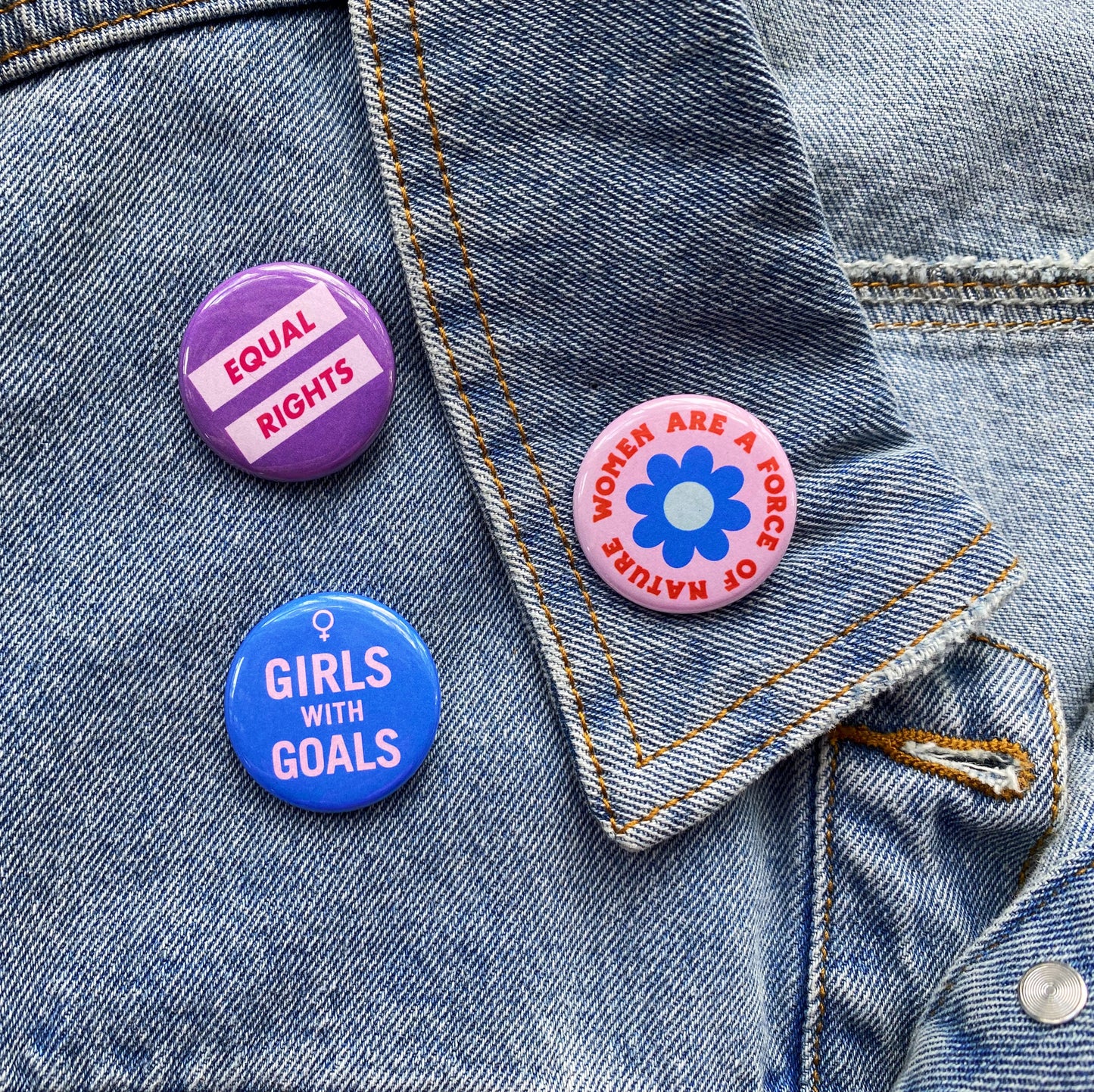 Girl Power Buttons - Assorted Designs